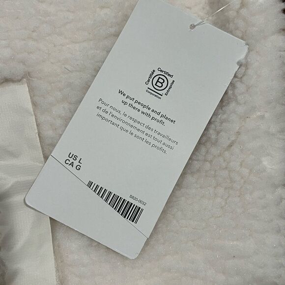 Athleta Magnolia white Cozy 3/4 snap Sherpa Size L - Picture 13 of 14